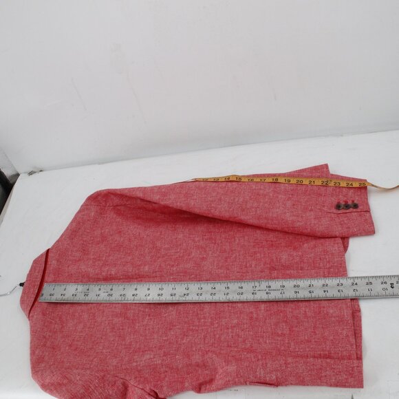 J crew Blazer Women's 12 Linen Cotton Blend Two Button Schoolboy Blazer pink - Picture 8 of 14